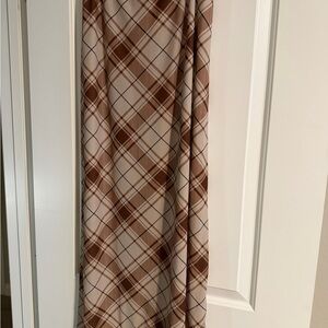 12th Tribe Checkered Maxi Skirt in Brown and Cream